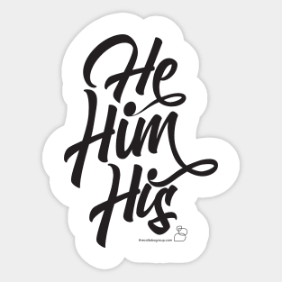 He, Him, His "Swooshy" Pronouns Sticker